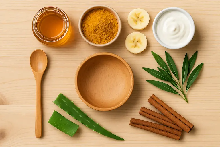 natural products used in making DIY acne face masks
