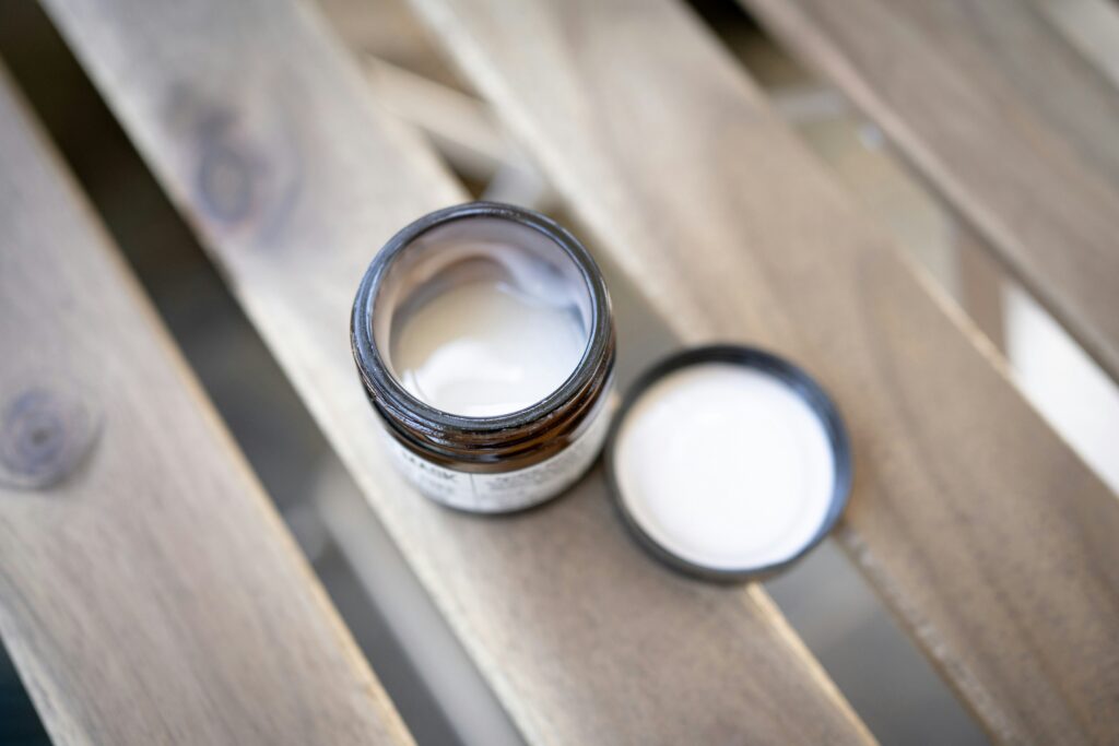 open night cream bottle on a table