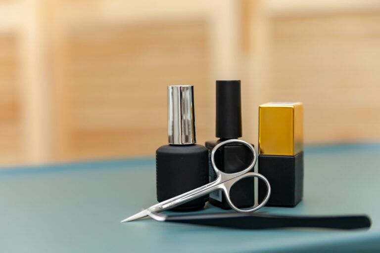 nail tools products lying on table