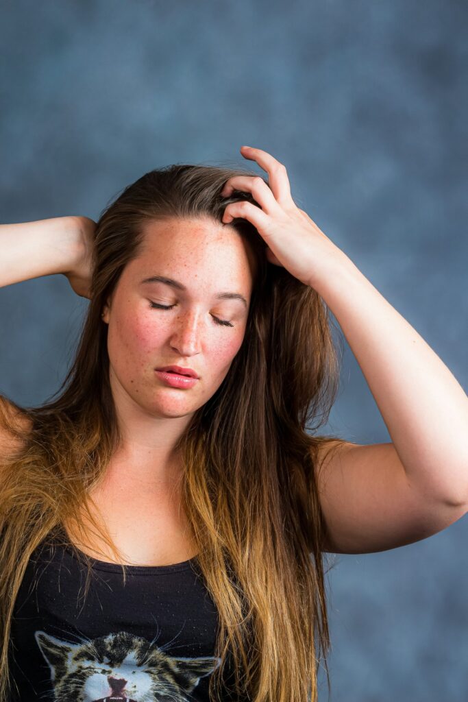 women doing scalp care