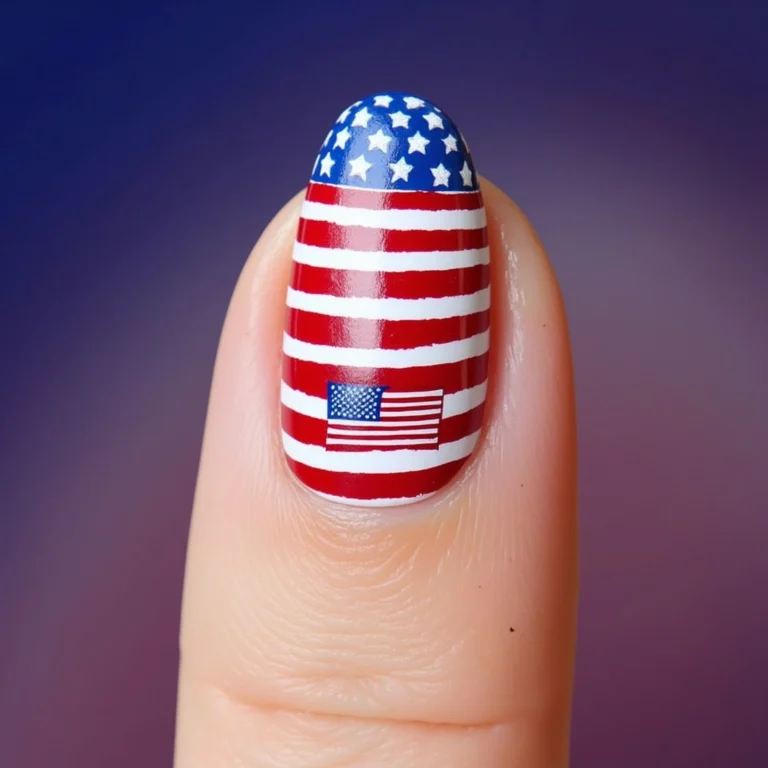 American flag nail design