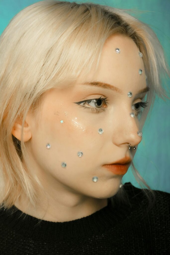 women perfectly applied fountion face