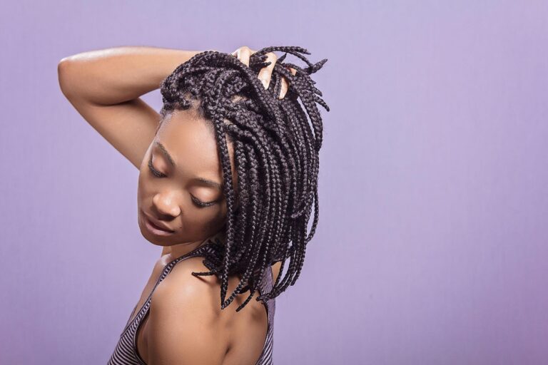 black women showing her braids