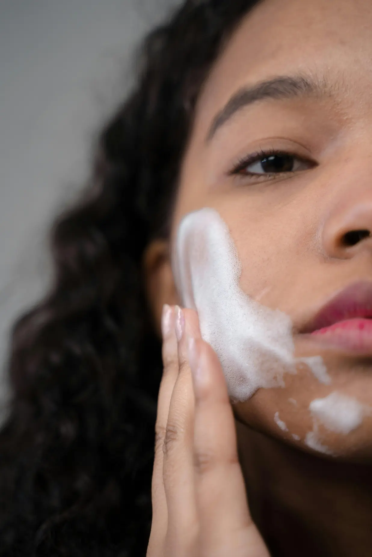 Gentle cleanser application for beginner skincare routine