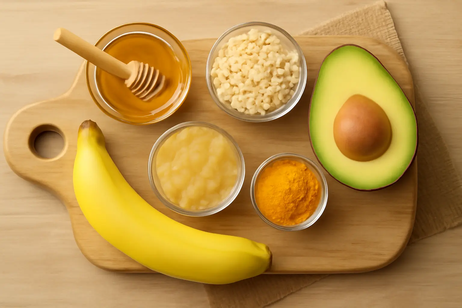 Unpacked fresh ingredients for diy organic face mask, highlighting eco-friendly choices